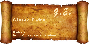 Glazer Endre névjegykártya